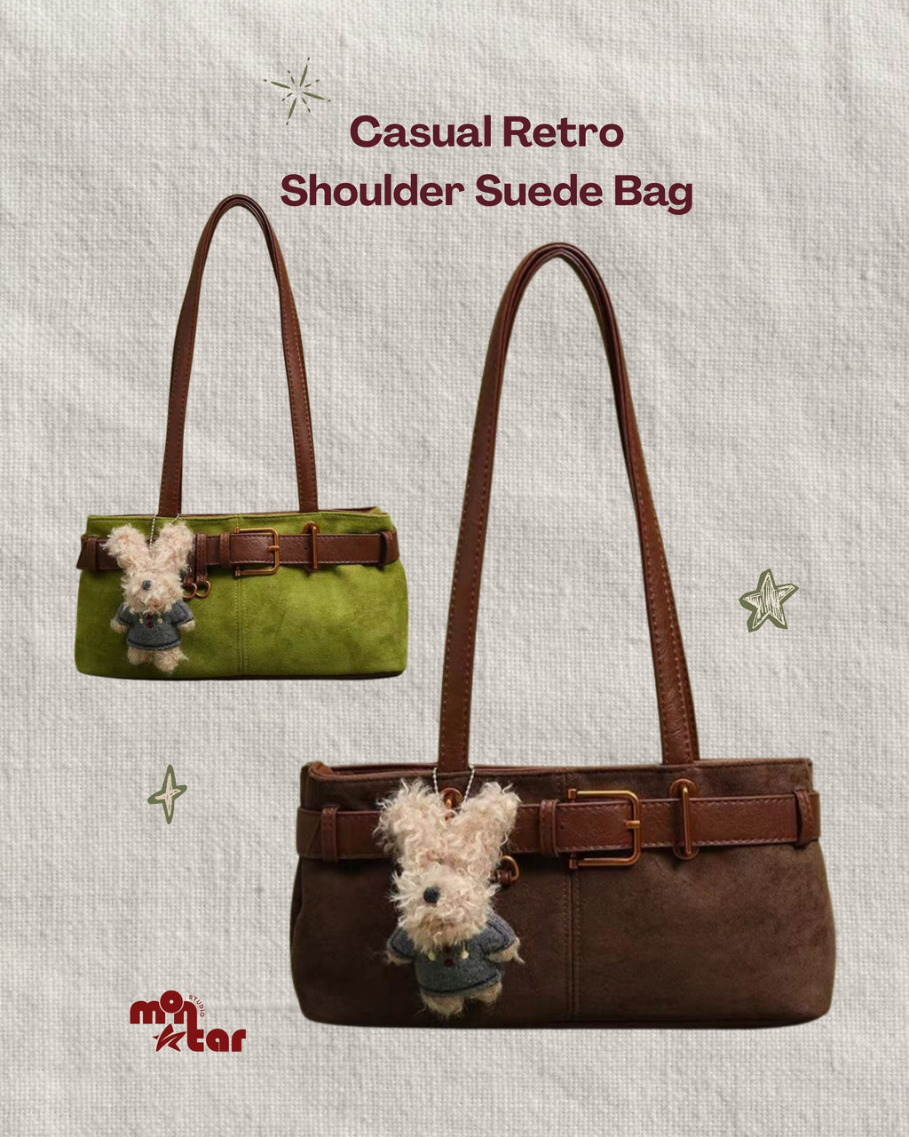 Casual Retro Shoulder Suede Bag