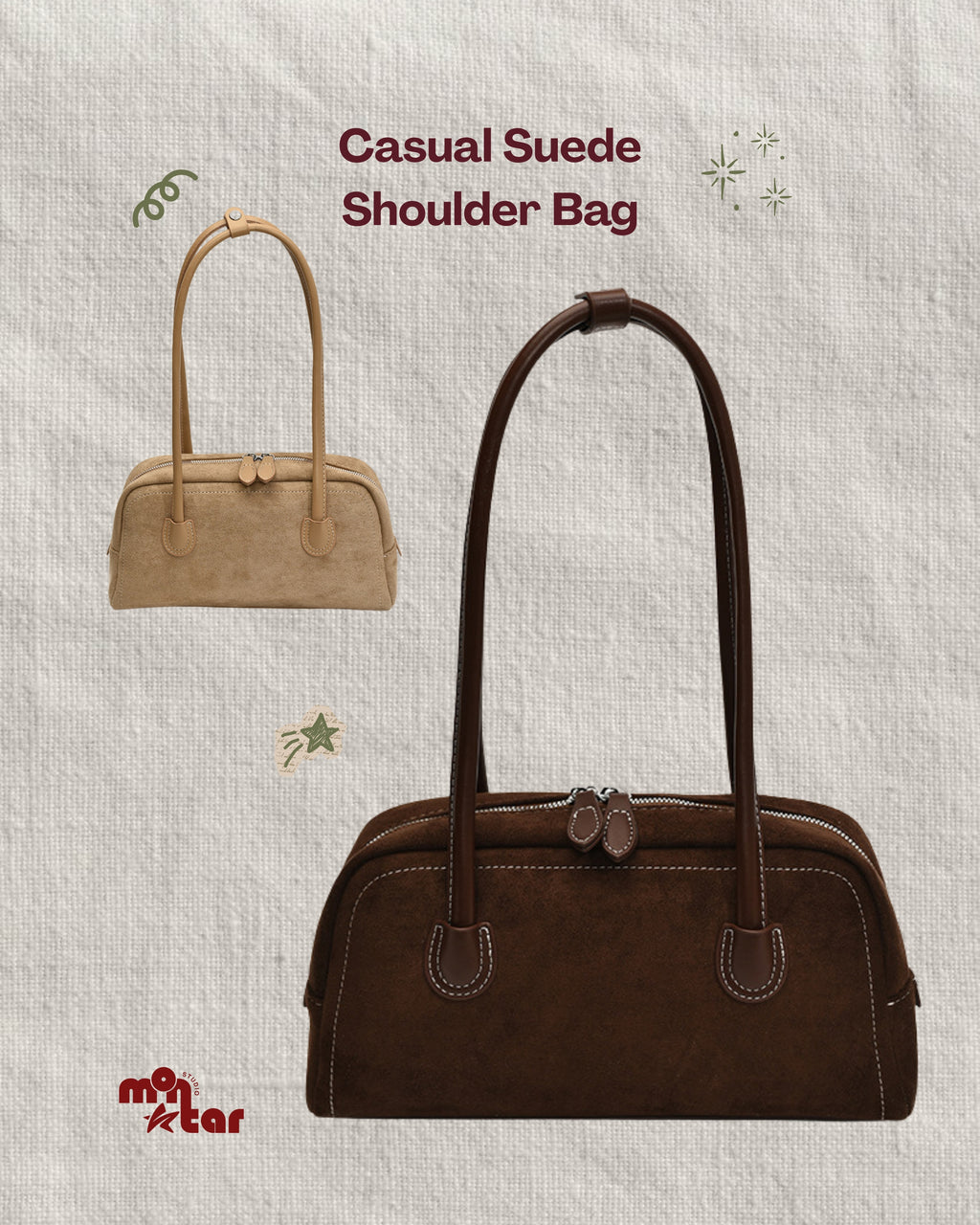 Casual Suede Shoulder Bag