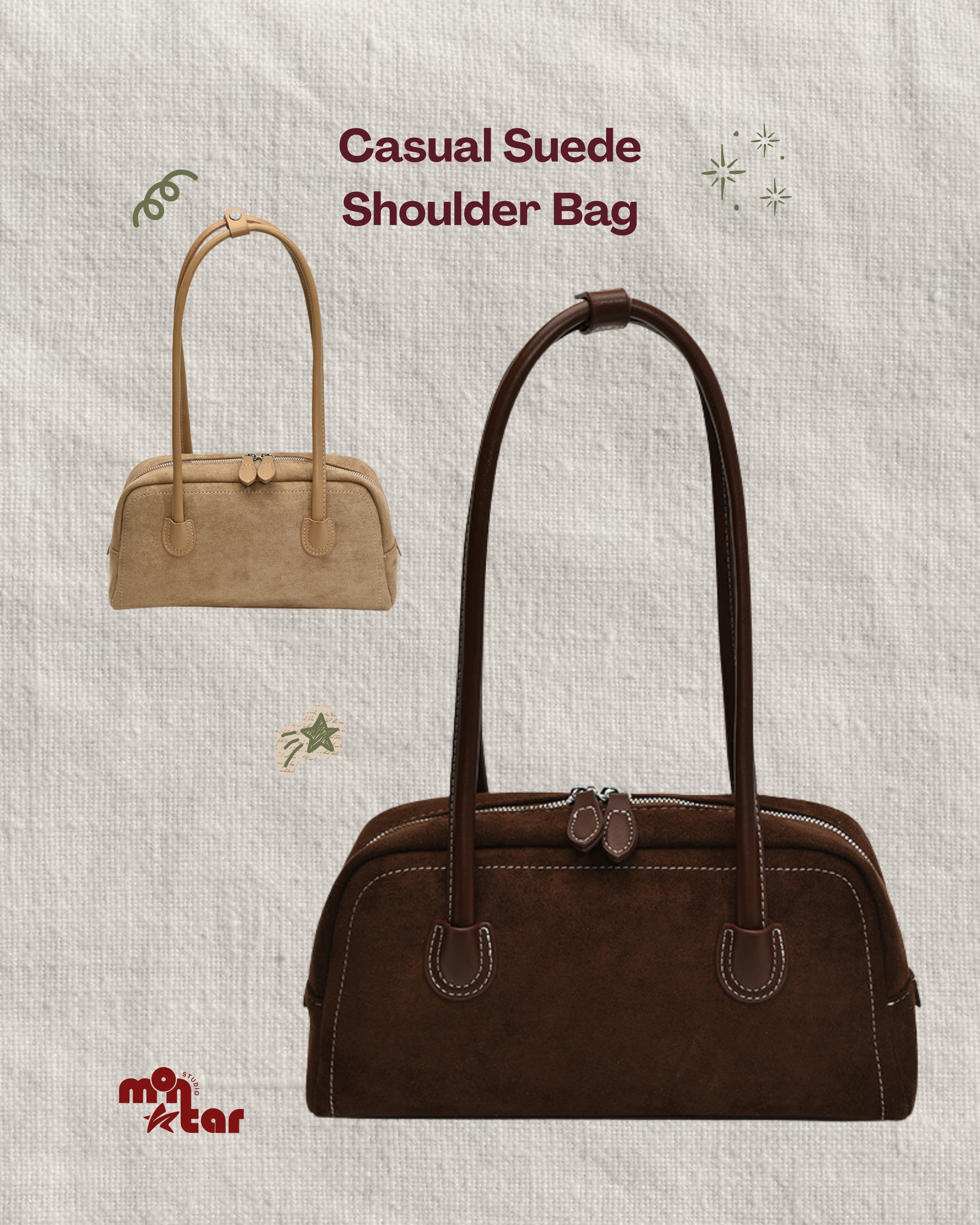 Casual Suede Shoulder Bag