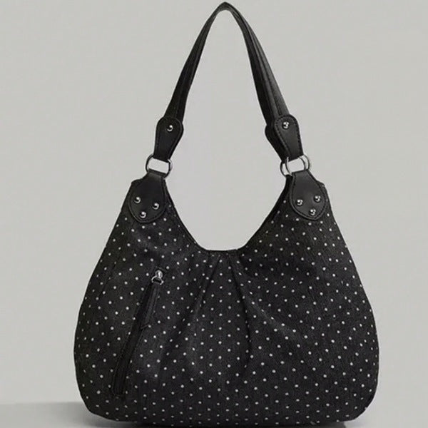 Commuter Casual Retro Polka-Dot Shoulder Bag