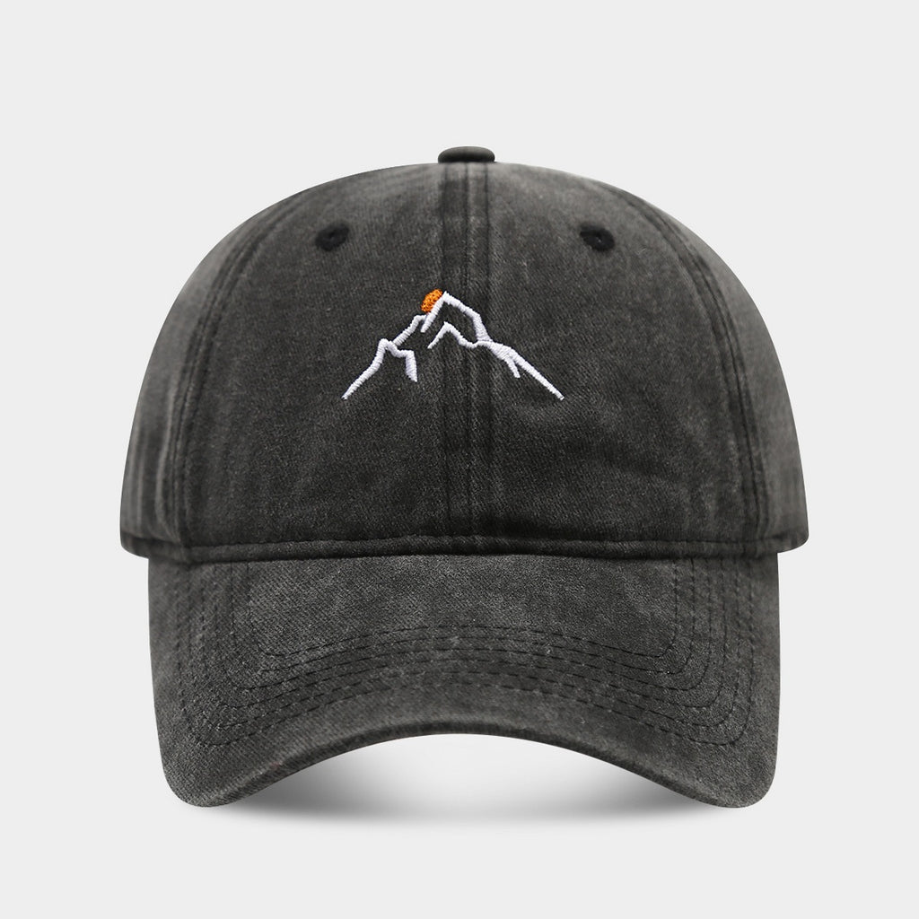 New Mountain Peak Sunset Embroidered Washed Cap