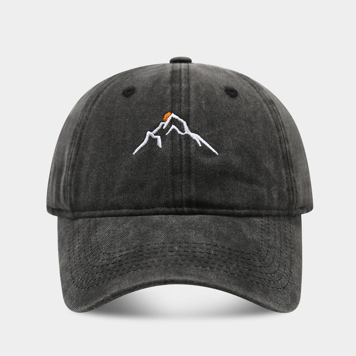 New Mountain Peak Sunset Embroidered Washed Cap