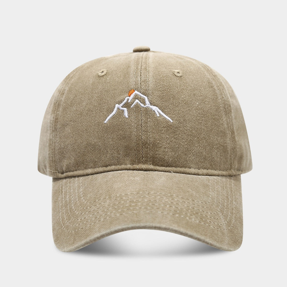 New Mountain Peak Sunset Embroidered Washed Cap