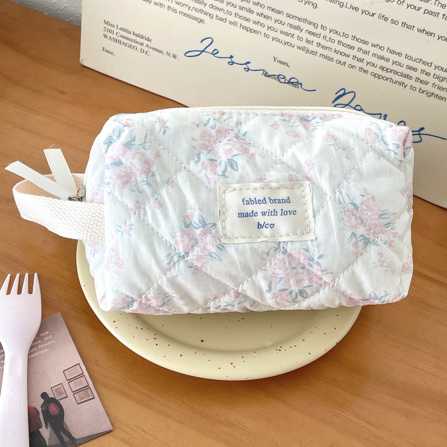 Floral Clutch Cosmetic Bag