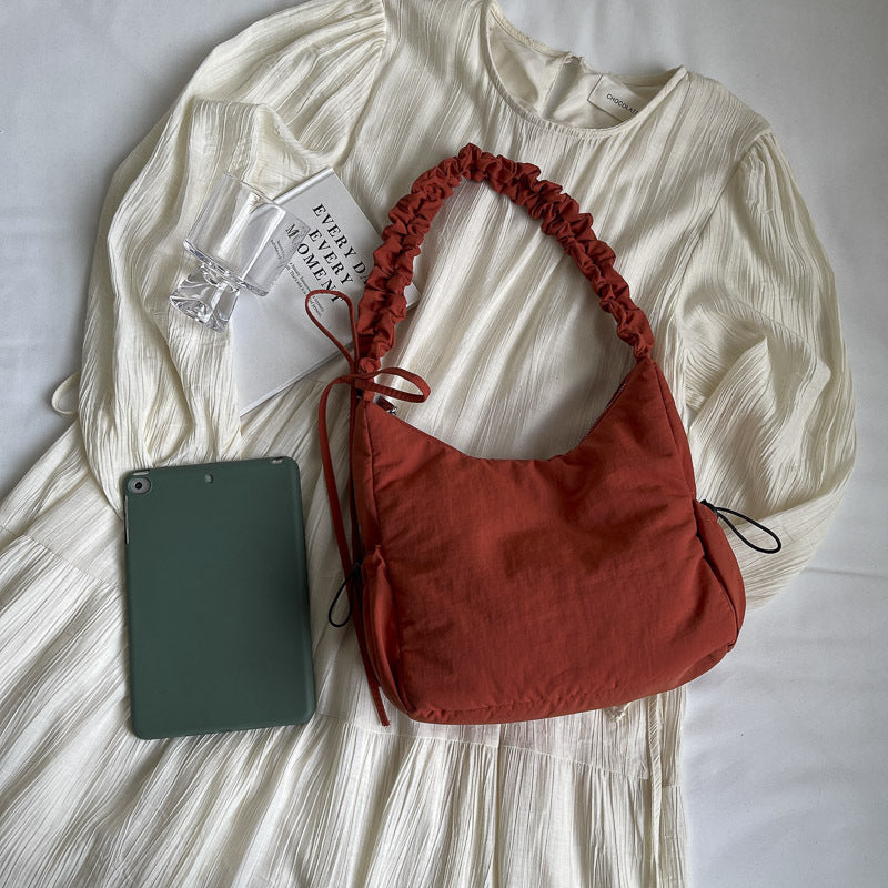 Puffy Drawstring Ruffle Cloud Bag