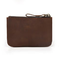 Cowhide zipper coin purse