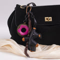 Leather Bear And Donut Bag Charm
