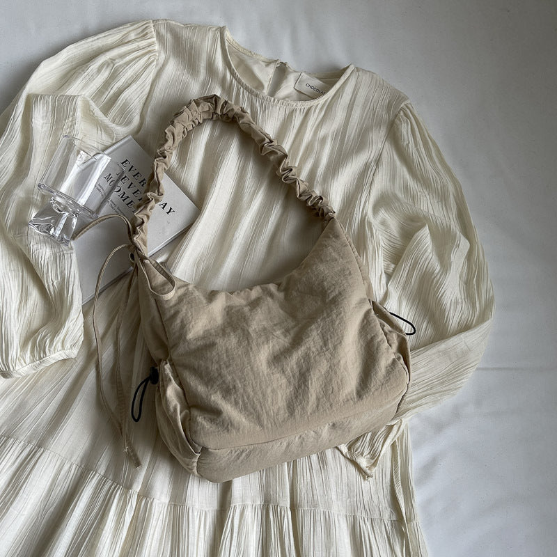 Puffy Drawstring Ruffle Cloud Bag