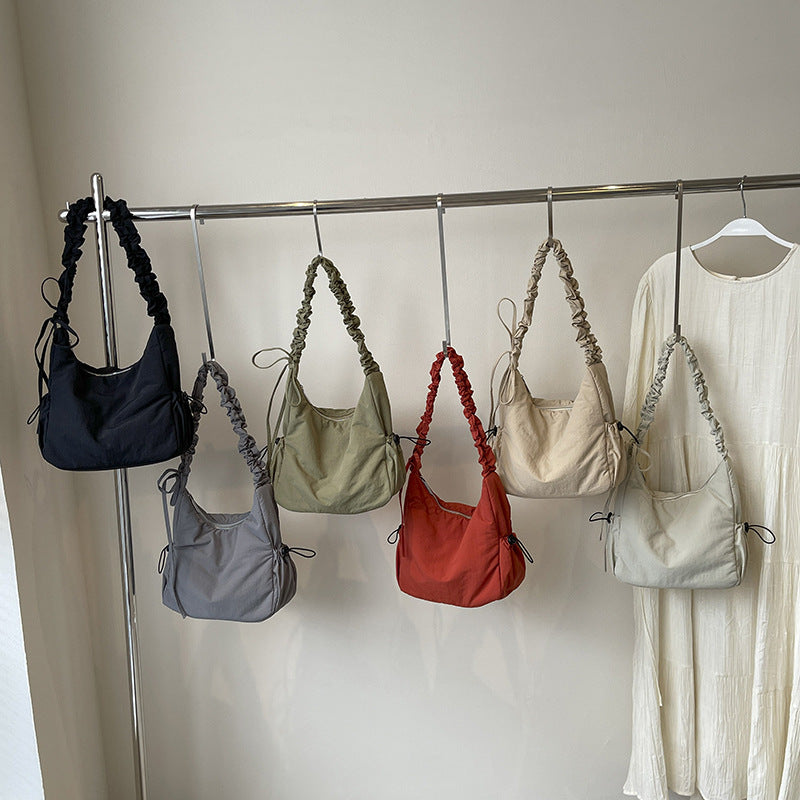 Puffy Drawstring Ruffle Cloud Bag