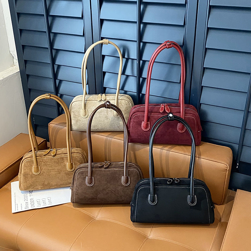 Casual Suede Shoulder Bag