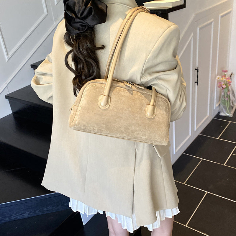 Casual Suede Shoulder Bag