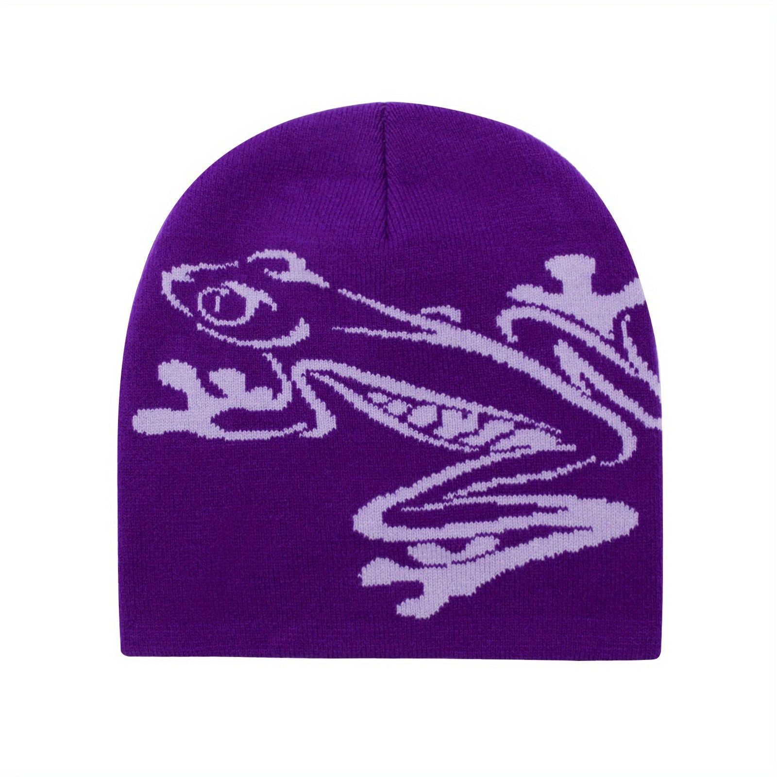 Casual Frog Knitted Street Jacquard Pullover Hat