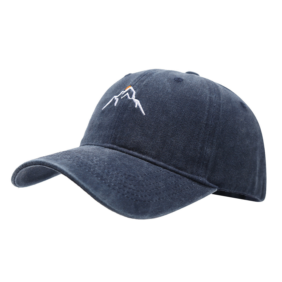 New Mountain Peak Sunset Embroidered Washed Cap