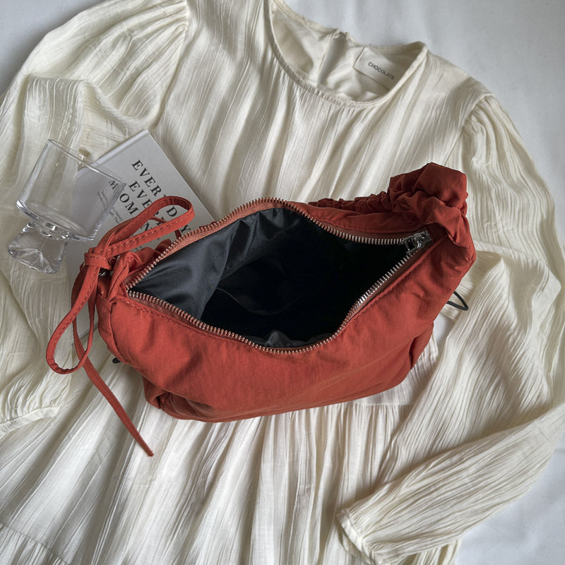 Puffy Drawstring Ruffle Cloud Bag