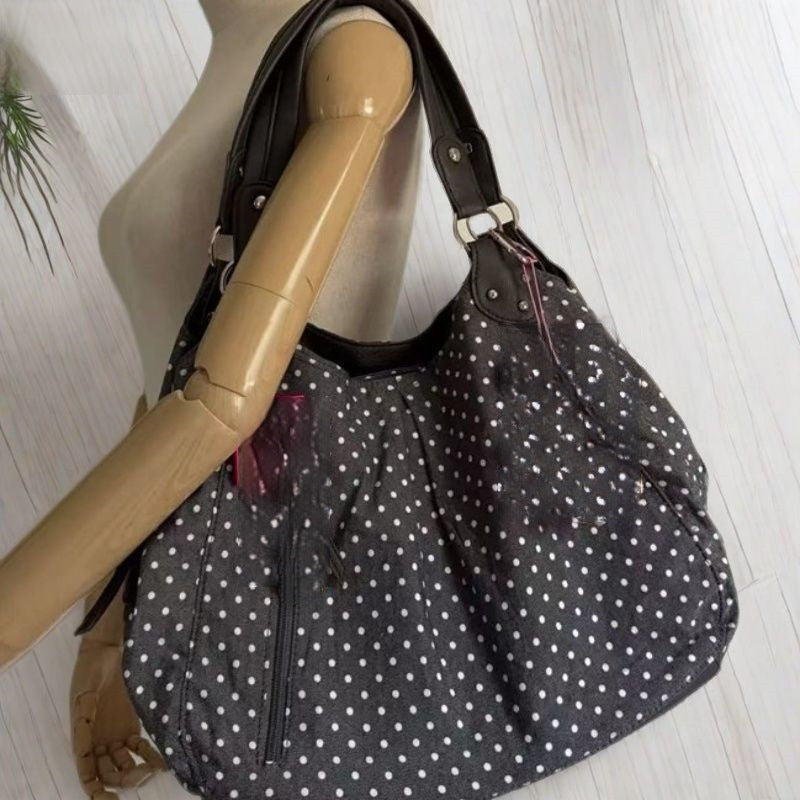 Commuter Casual Retro Polka-Dot Shoulder Bag