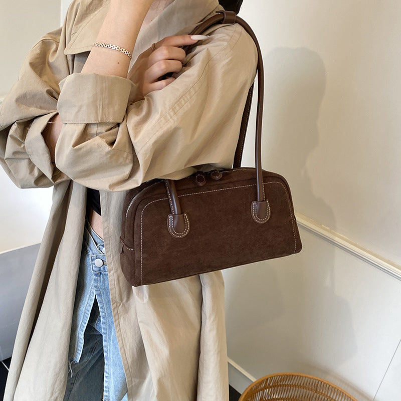 Casual Suede Shoulder Bag