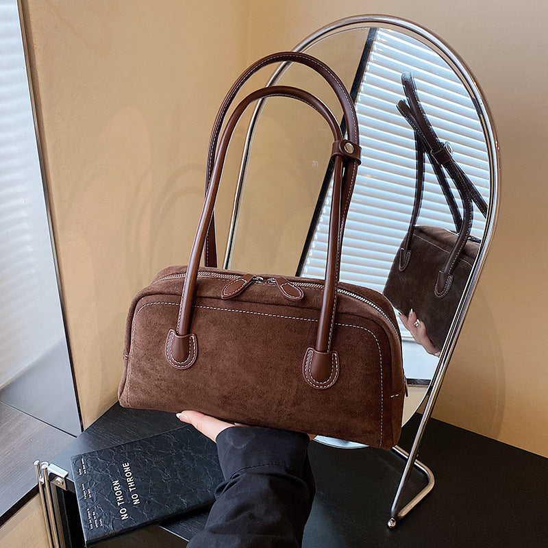 Casual Suede Shoulder Bag