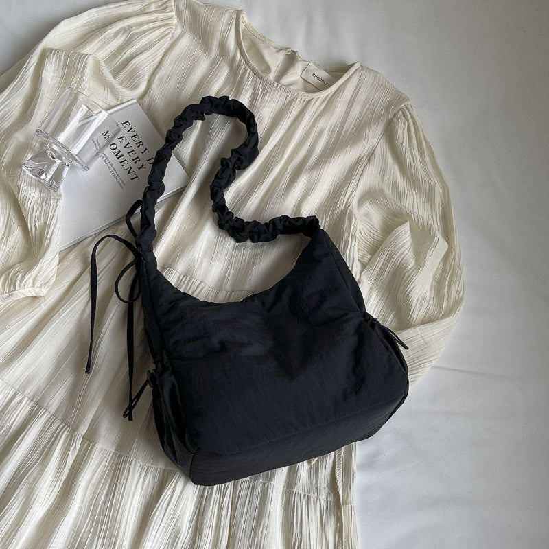 Puffy Drawstring Ruffle Cloud Bag