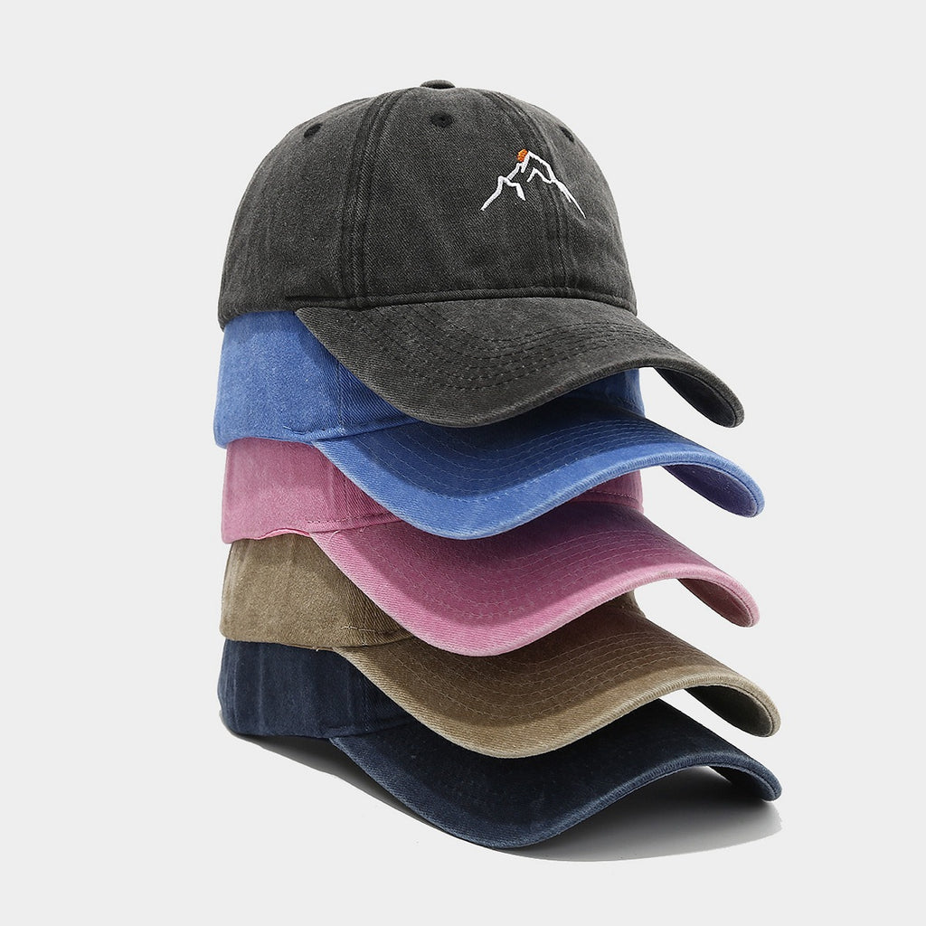 New Mountain Peak Sunset Embroidered Washed Cap