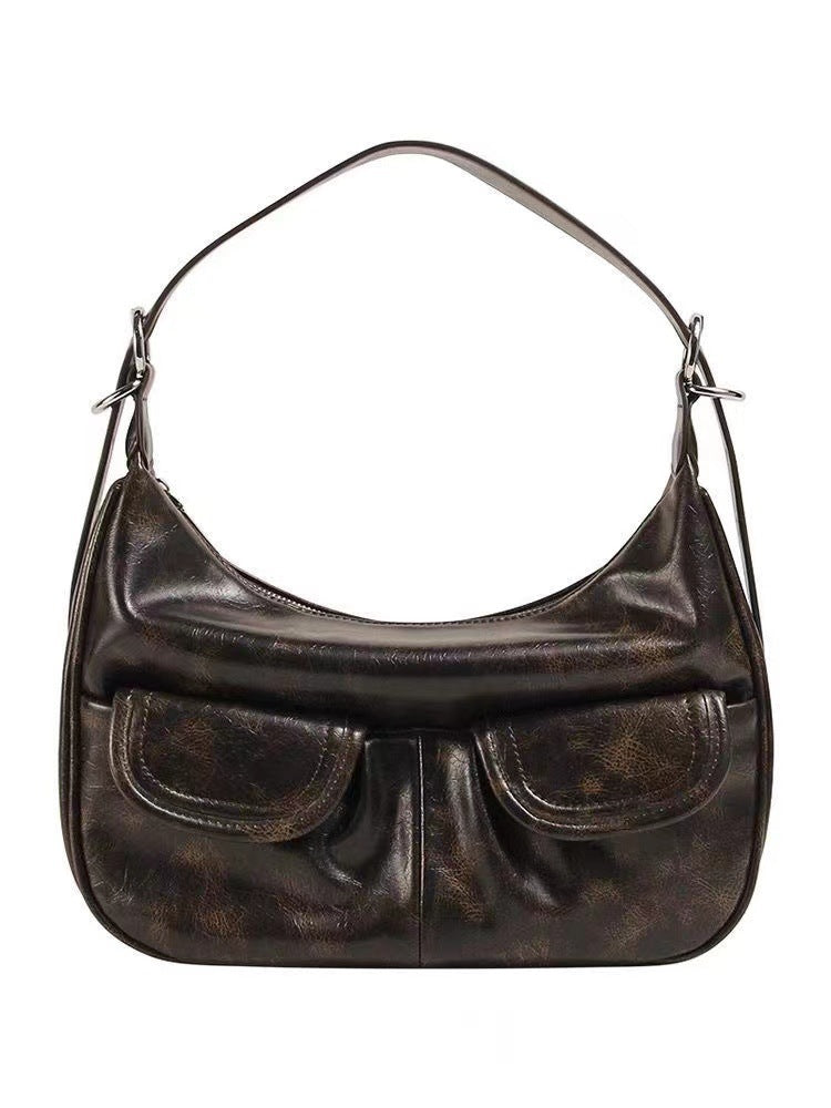 One-shoulder Maillard Distressed Bag