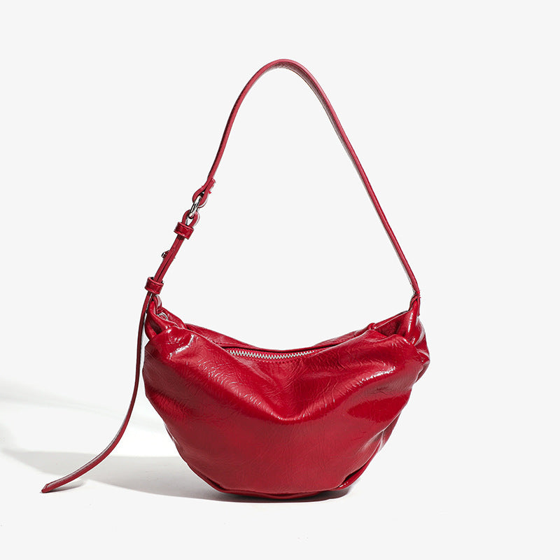 Trendy Pleated Leather Bag