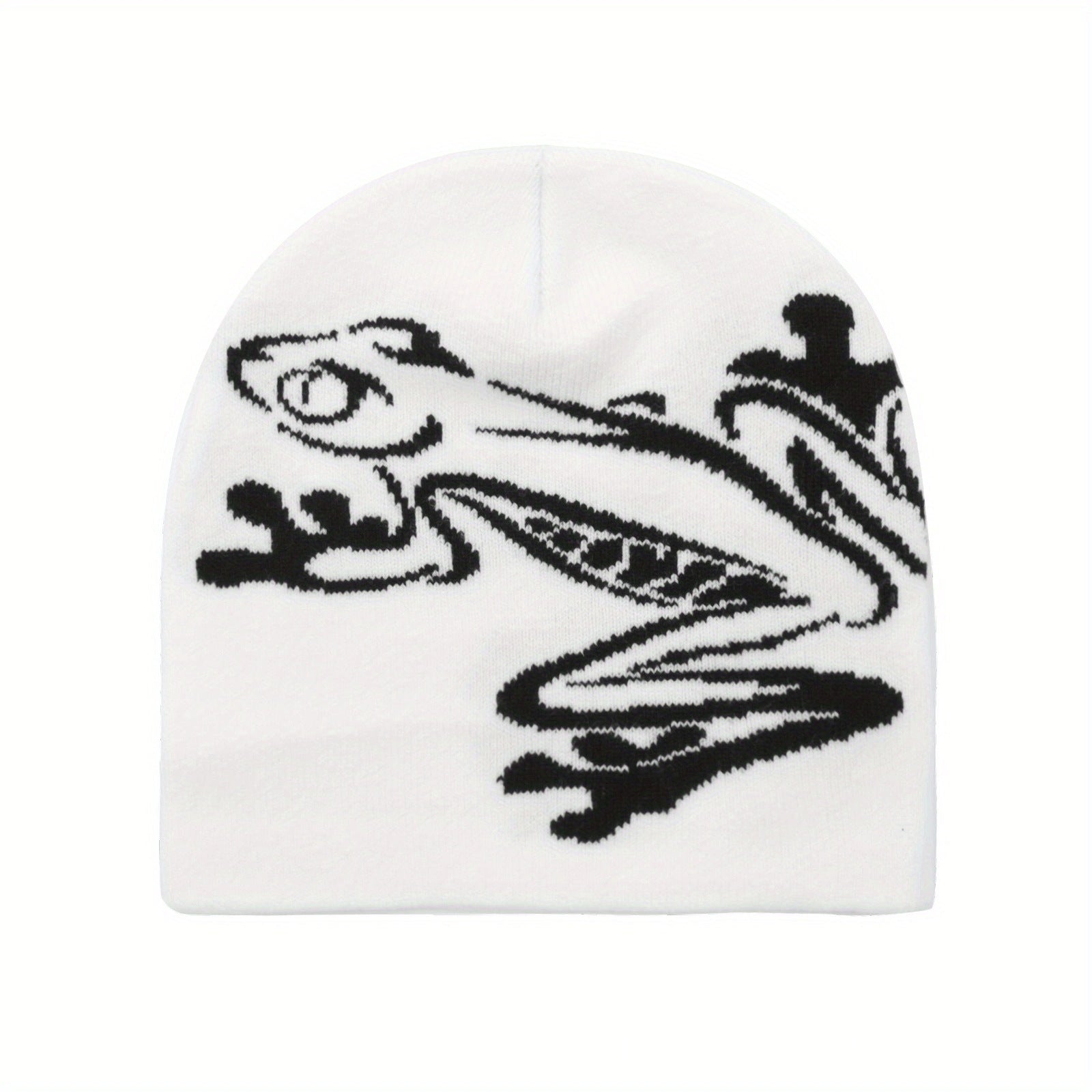 Casual Frog Knitted Street Jacquard Pullover Hat