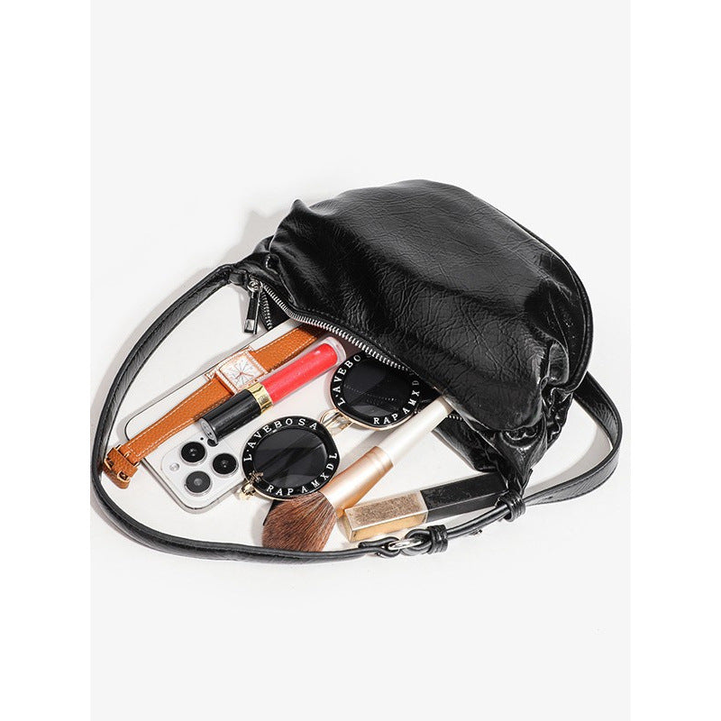 Trendy Pleated Leather Bag